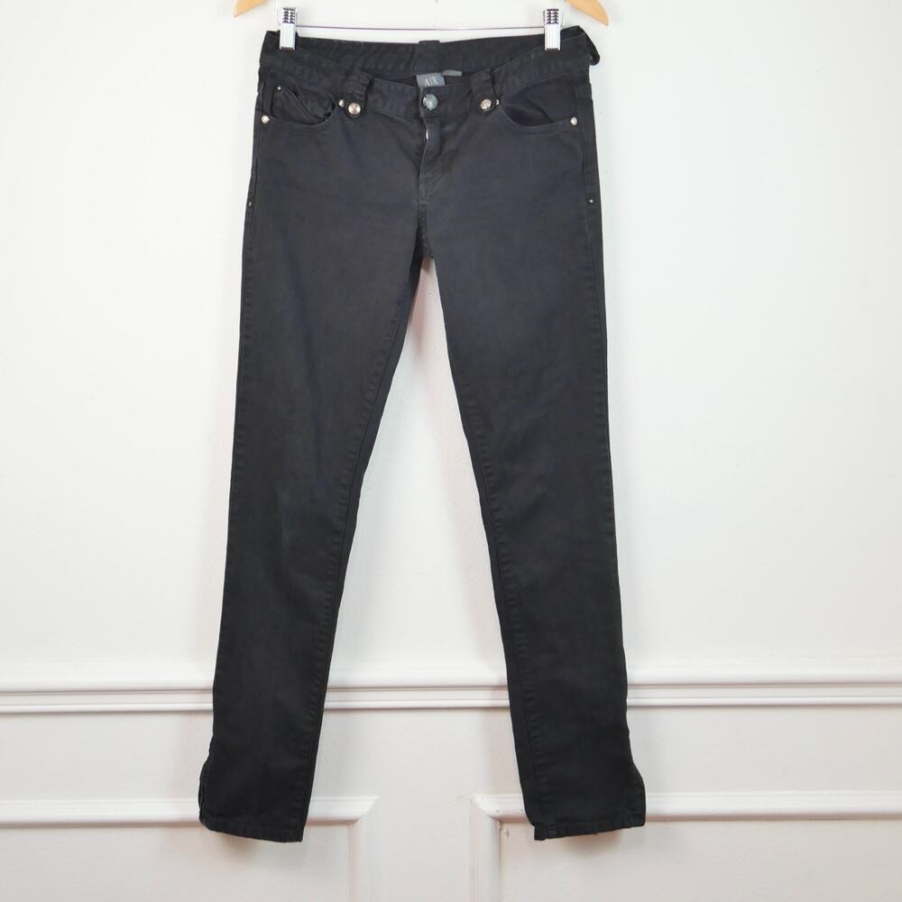 Vintage Y2K Ultra Low Rise Black Skinny Jeans Size 4 Indie Sleaze Emo Goth Denim